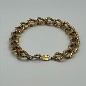 Vintage Napier Gold-Tone Rope Link Chain Bracelet Size 7.5